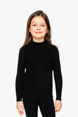 Brushed Rib Mock Neck Top Black