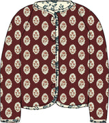 Quilted Jacket in Intaglio Maroon