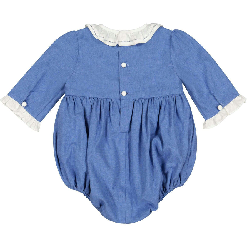 Heidi Grey Long Sleeve Smocked Bubble