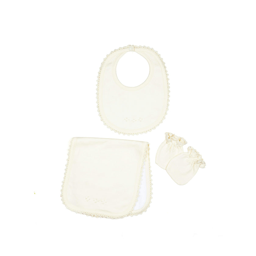 Bib/Mittens/Burp Cloth Set