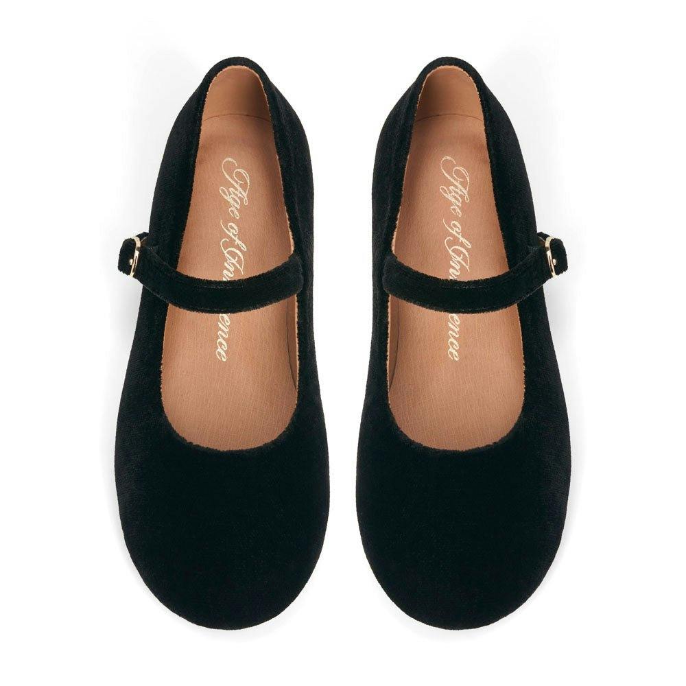 Sabine Velvet Wide Strap Round Toe Mary Jane Pumps