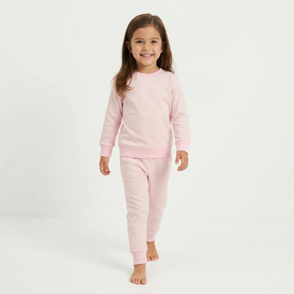 Peony Stripe Little Lounger Bamboo Sweatsuit