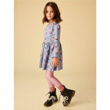 Long Sleeve Wrap Neck Dress, Multi