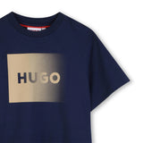 Boys Navy Mini Me White Logo T-Shirt