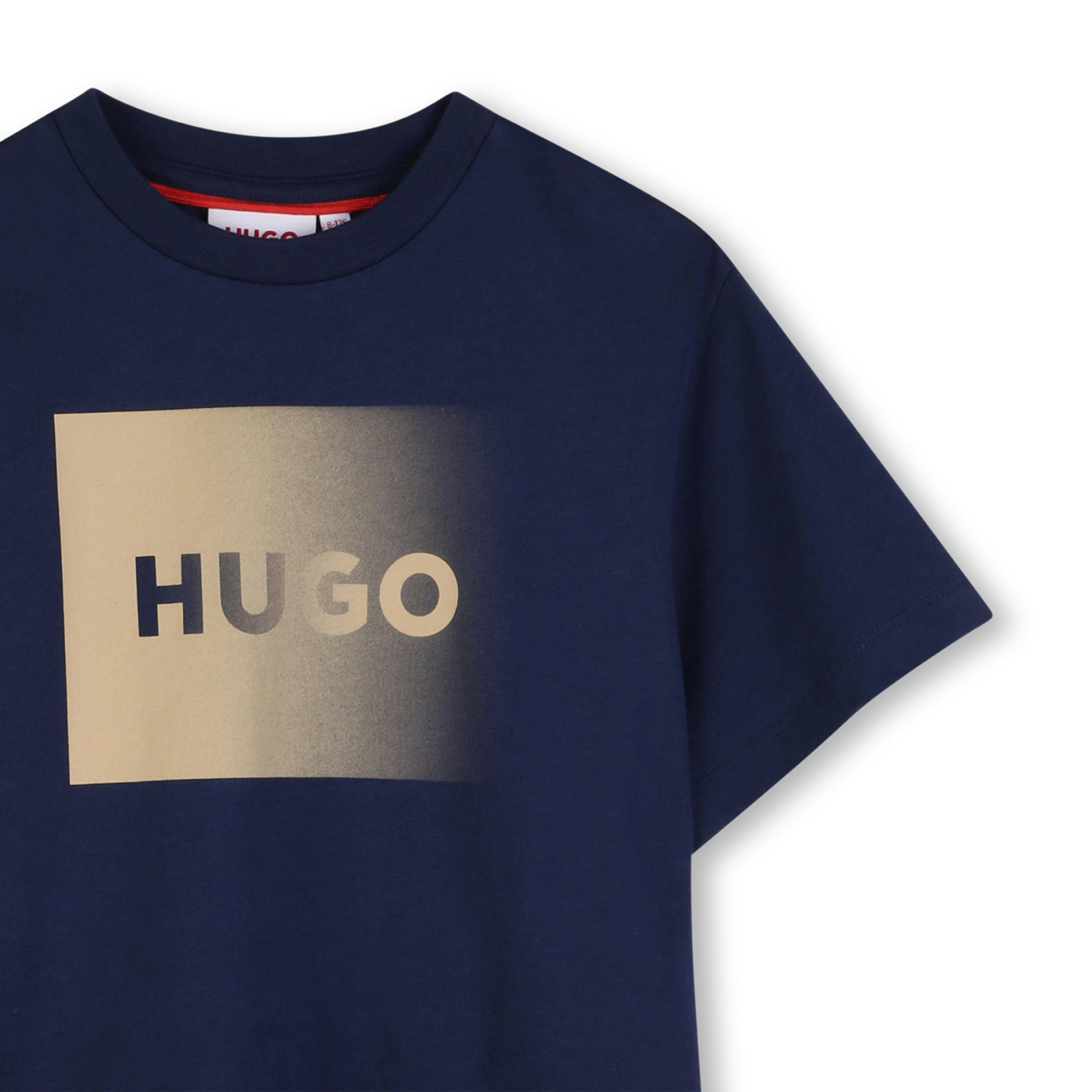 Boys Navy Mini Me White Logo T-Shirt