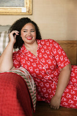Kali Pajama Set in Poinsettia Candy Canes