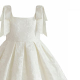 Ivory Marigold Bow Pleated Dress