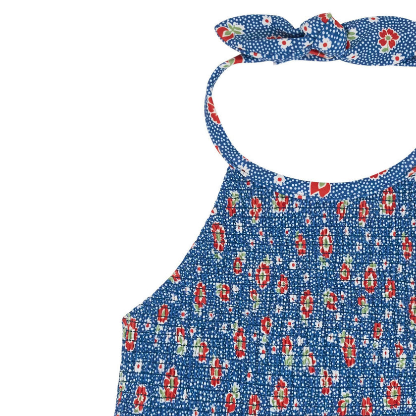 girls chatham floral smocked halter bikini