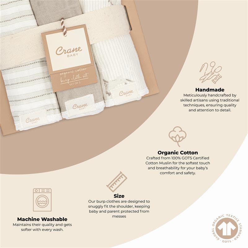 Avery Bunny Organic Cotton Burp Cloth (Set of 3)