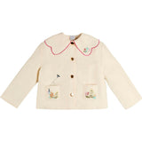 Wildflower Embroidered Statement Collar Jacket in Cream (4-12yrs)