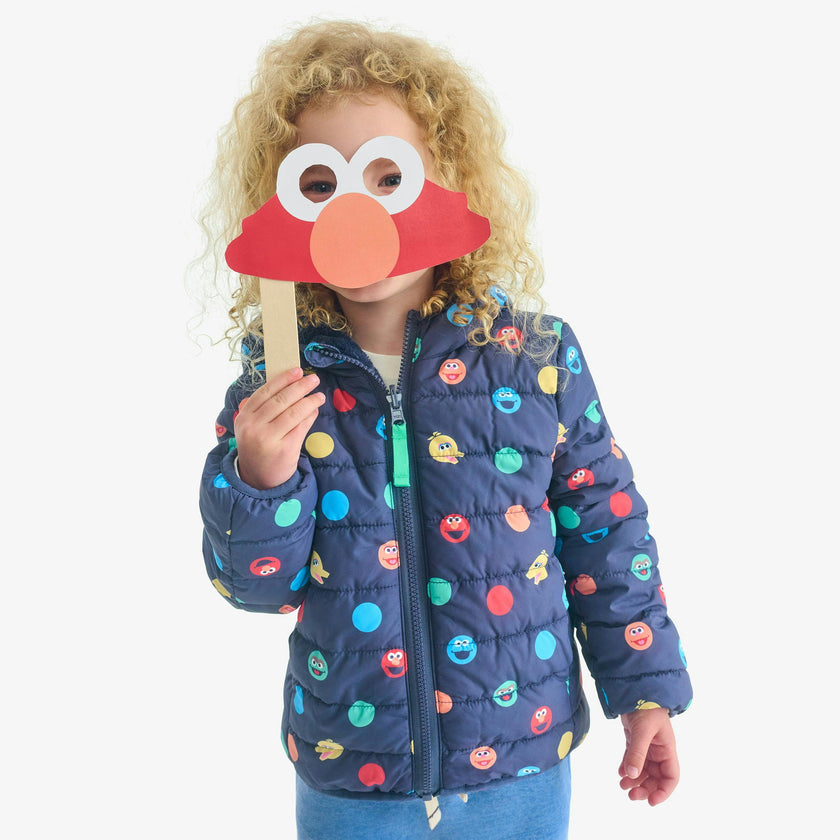 Kids Sesame Street reversible fleece puffer jacket