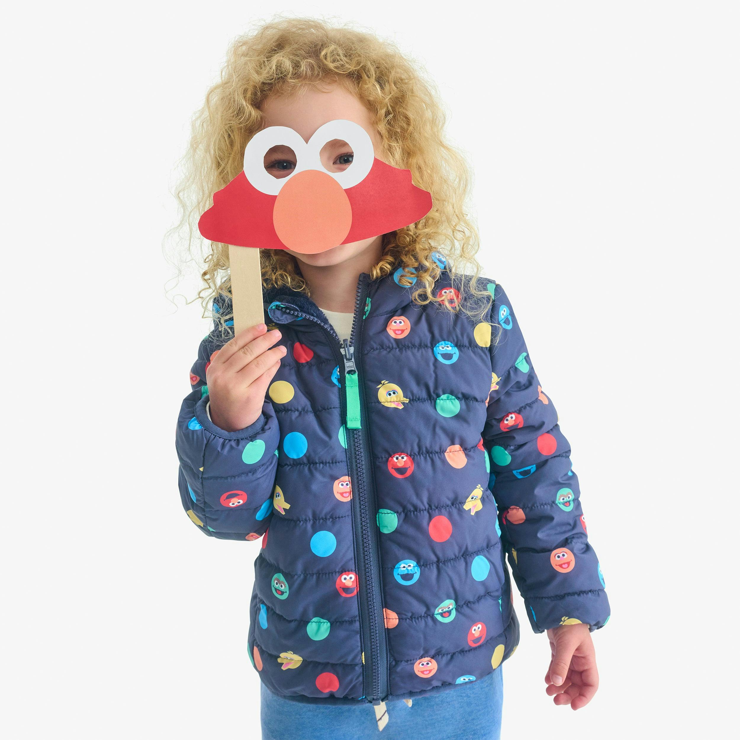 Kids Sesame Street reversible fleece puffer jacket