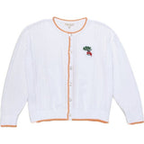 Organic Recess Cardigan in White Pointelle