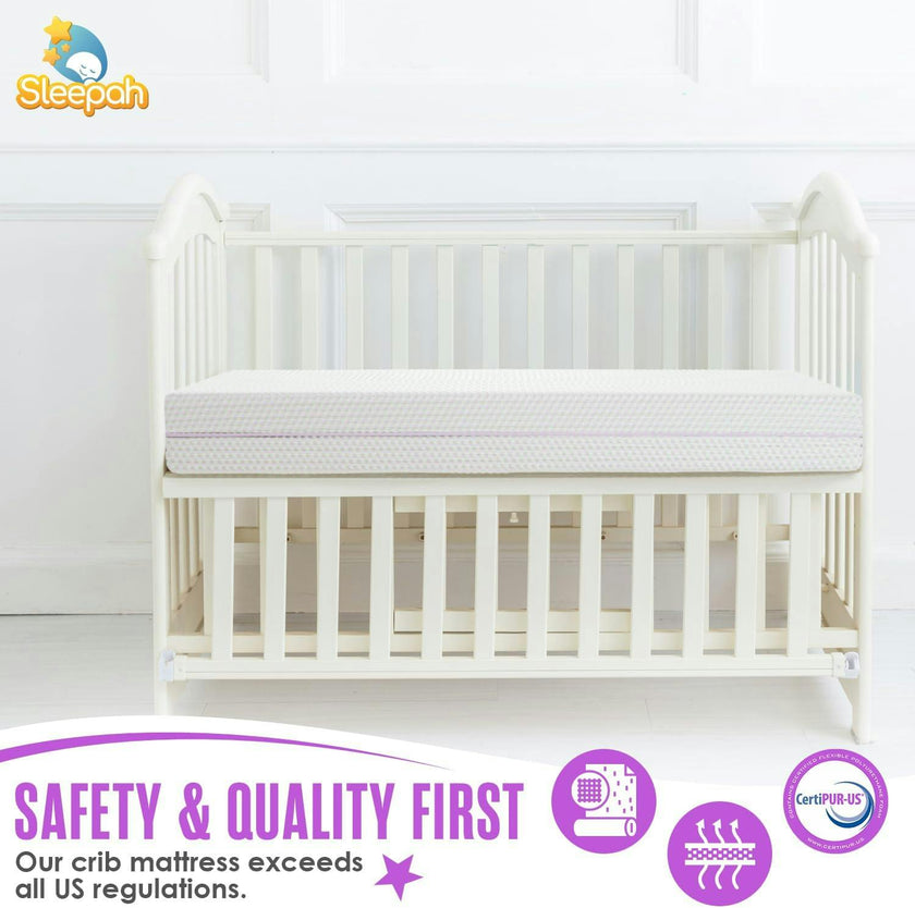 6” Crib Toddler Bed Mattress – Made in USA – Breathable Waterproof Washable