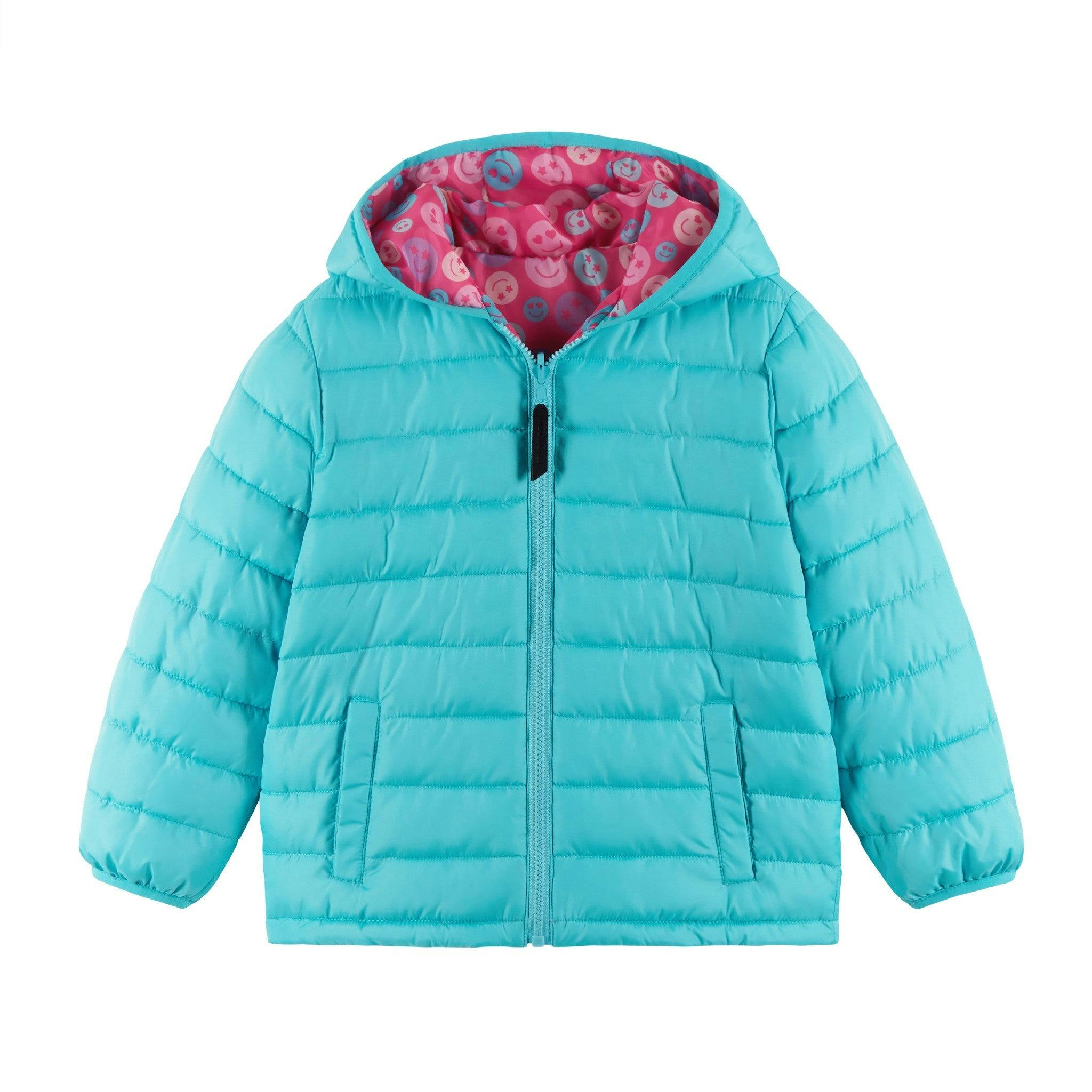 Kids Printed Reversible Puffer Jacket