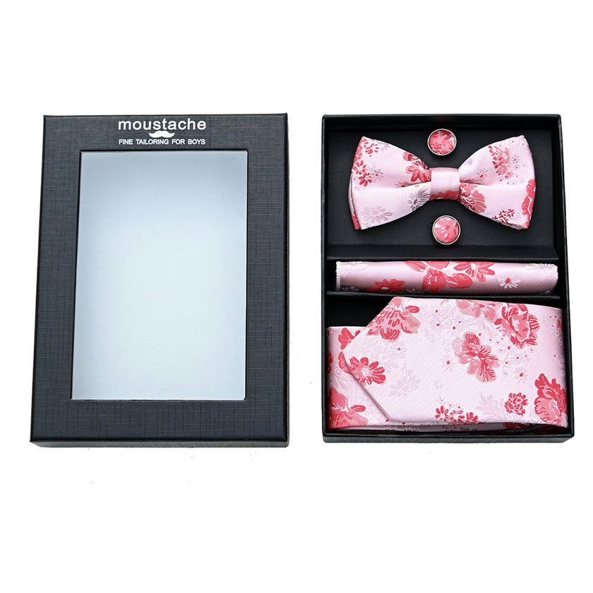 Pink Floral Tie Set