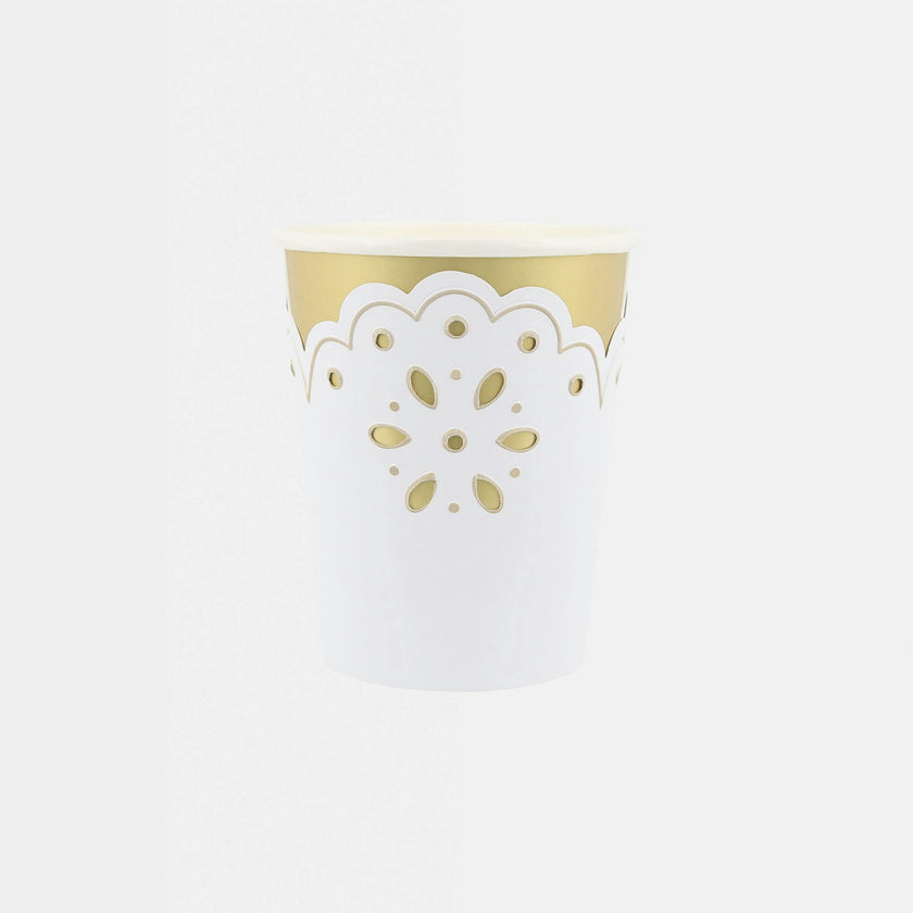 Broderie Anglaise Lace White Cups