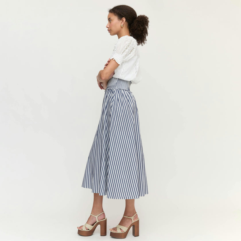 The Delphine Nap Skirt - Navy Stripe