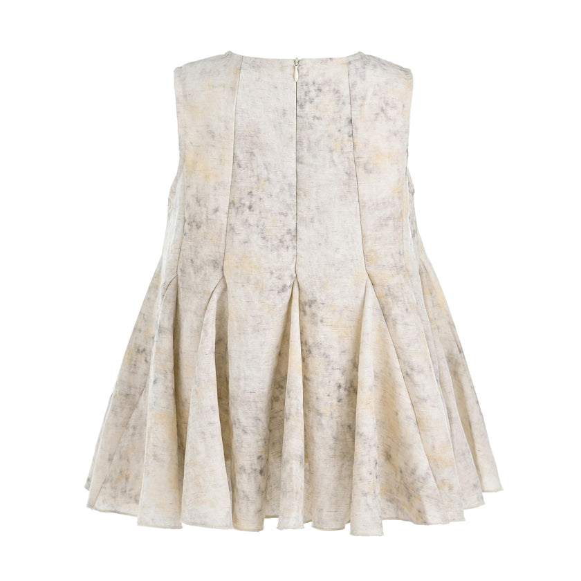 Marble Pleated Two-Piece Set