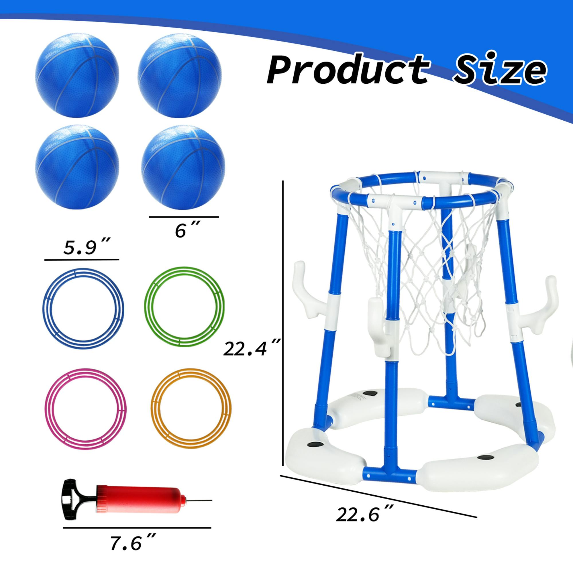 EPH: 2-In-1 Pool Basketball Hoop - Blue