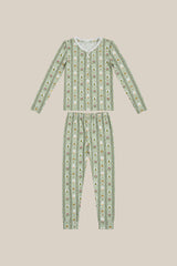 Mini So Soft Henley Pajama Set in Merry Mail Linear