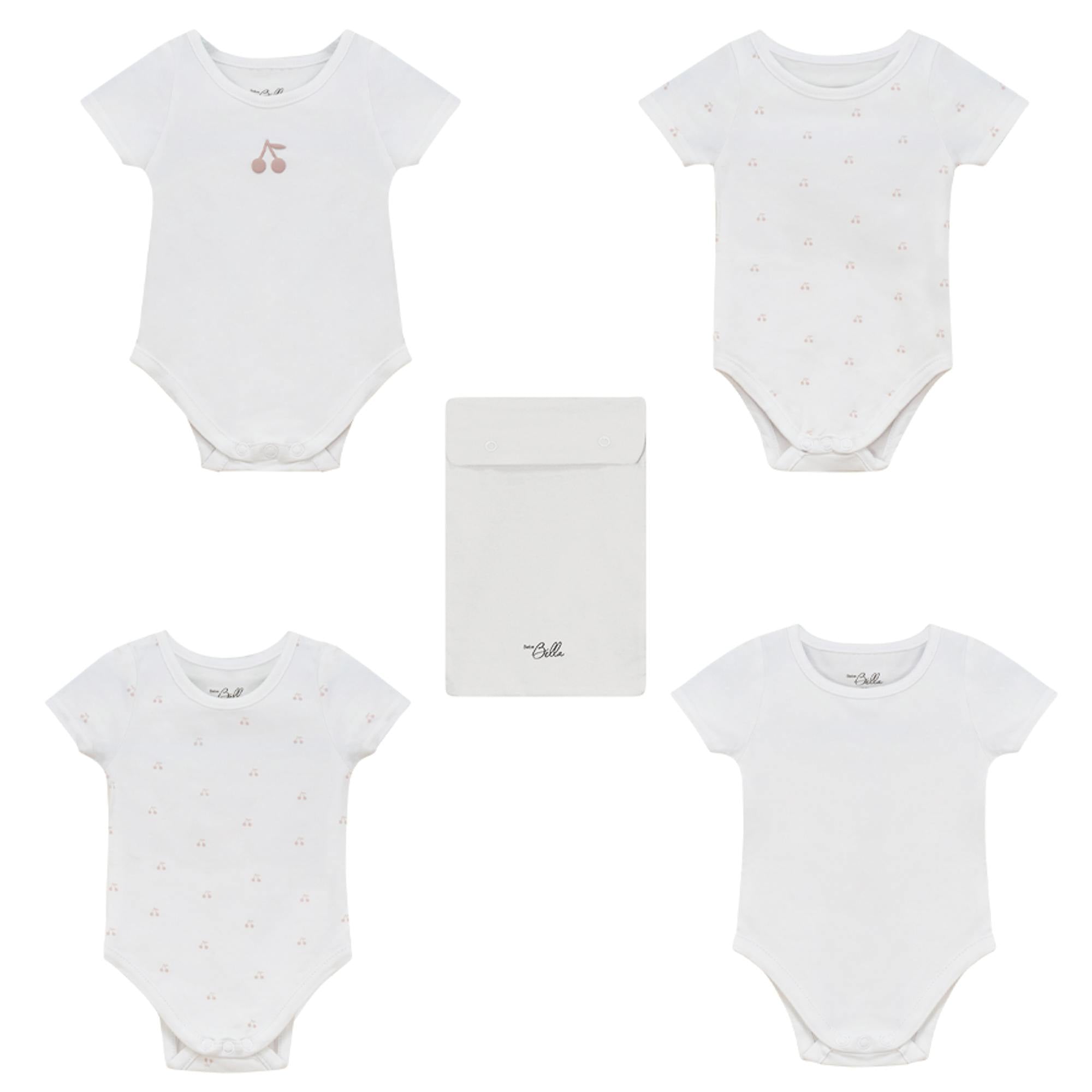 Cherry Print Undershirt Set Pure White/Blue