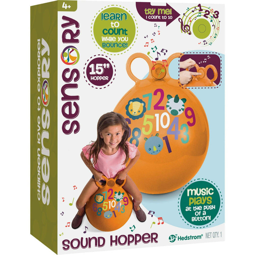 Hedstrom: 15" Numbers Sensory Sound Hopper - Orange & Animal Graphics