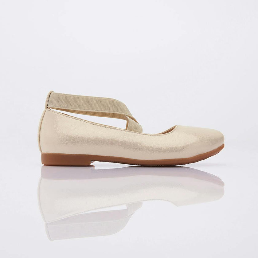 Gold Satin Baby Ballerina Flats