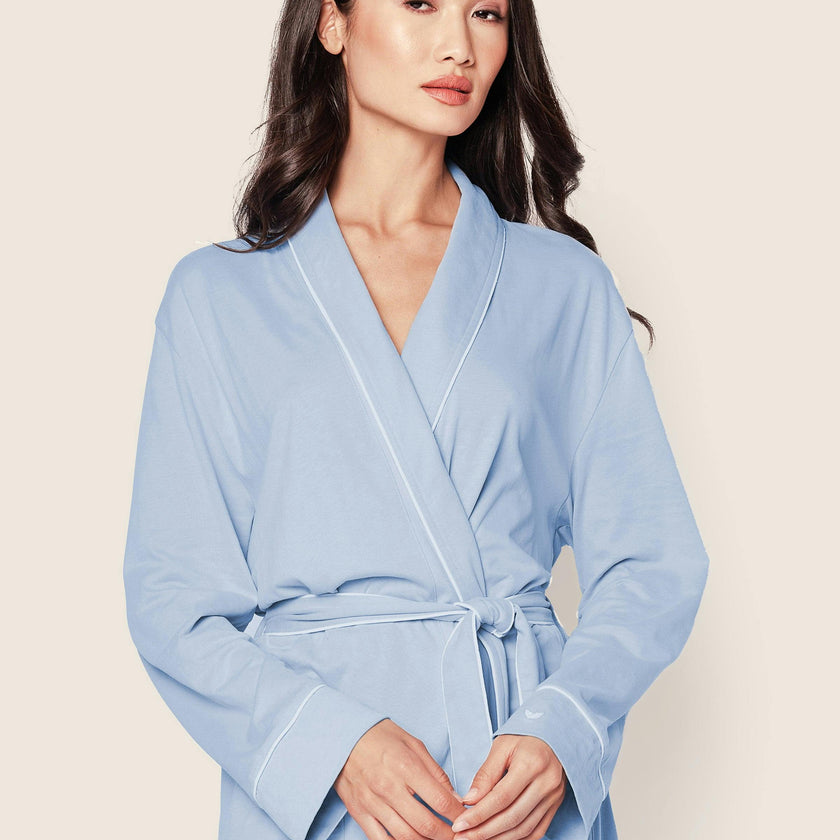 Women's Pima Robe in Periwinkle