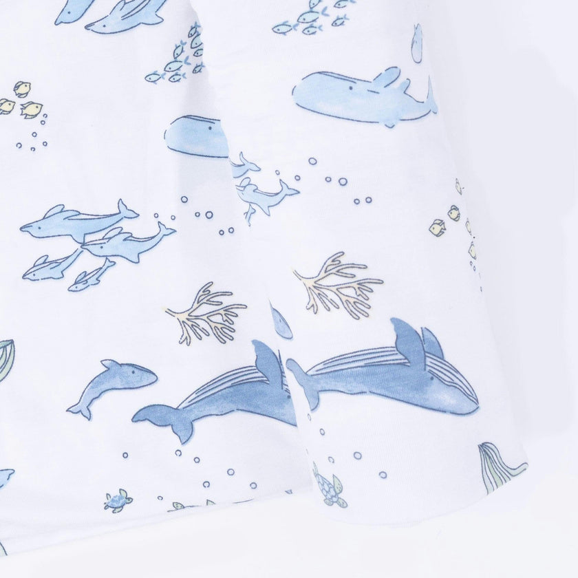 Watercolor Blue Whales - Swaddle Blanket