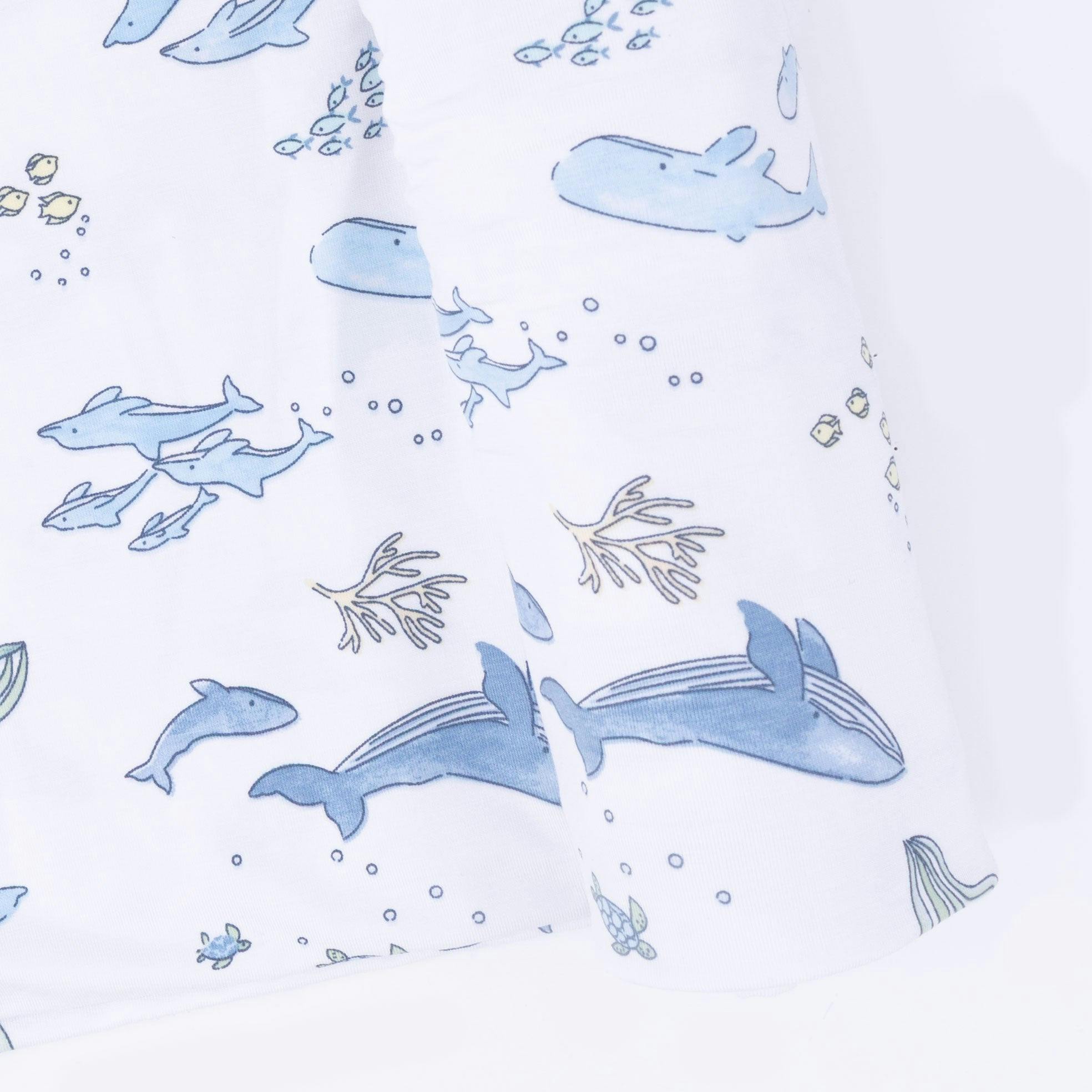 Watercolor Blue Whales - Swaddle Blanket
