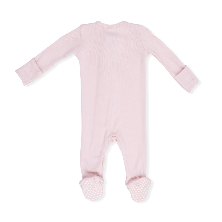 Solid Veiled Pink - 2 Way Zipper Footie