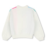Multicolored Striped Heart Sequin Sweater