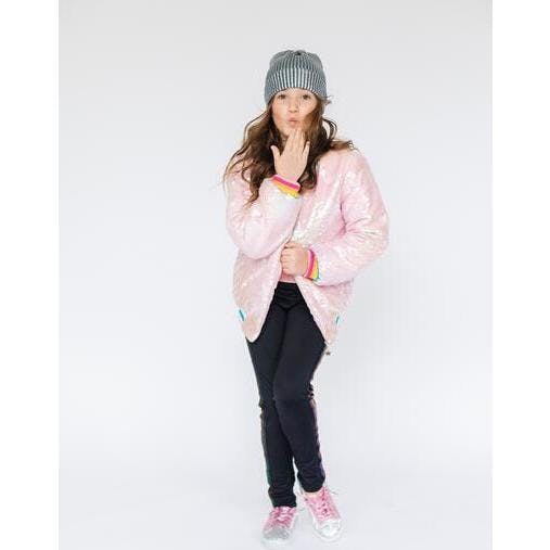 Powder Puff Pink Sequin Bomber