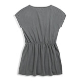 Gray Petunia Graphic Dress