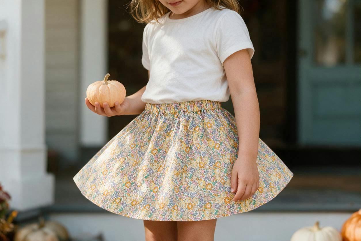Liberty of London Childrens Elasticated Skirt - Michelle Yellow