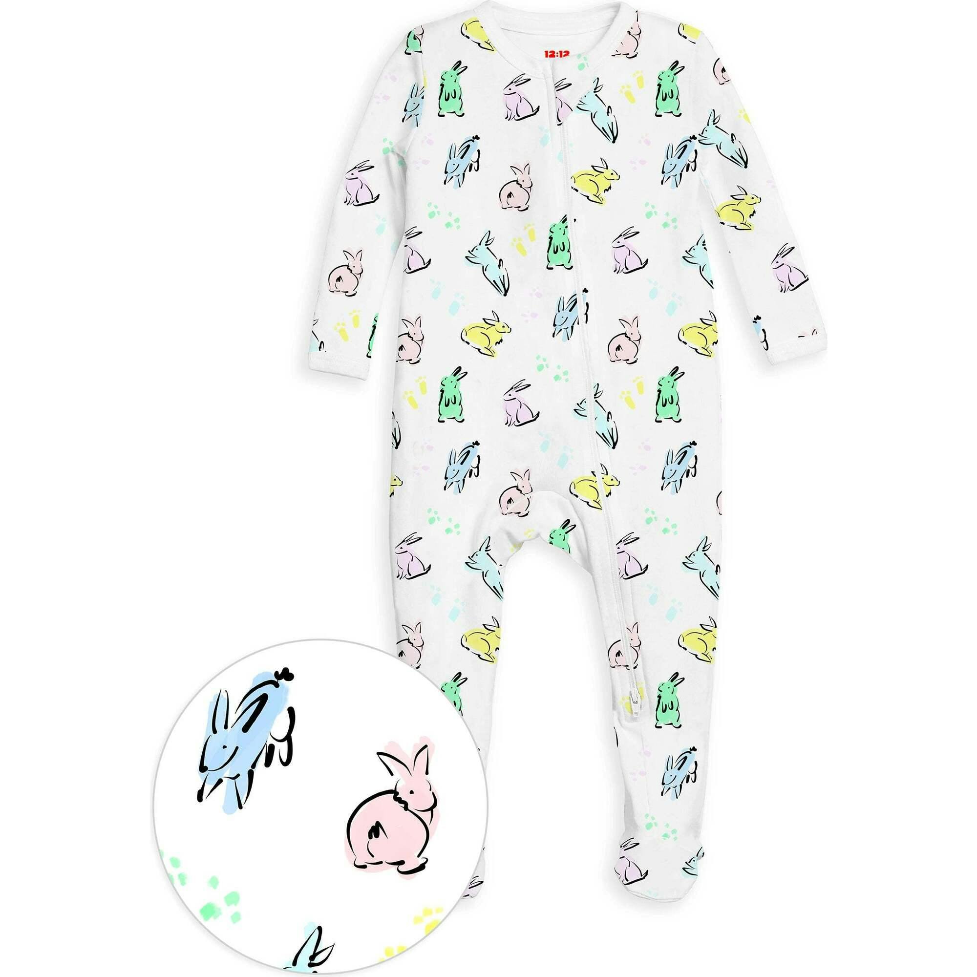 The Organic Zipper Footie [Bunny Hop]