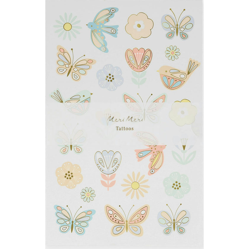 Birds & Butterflies Tattoo Sheets