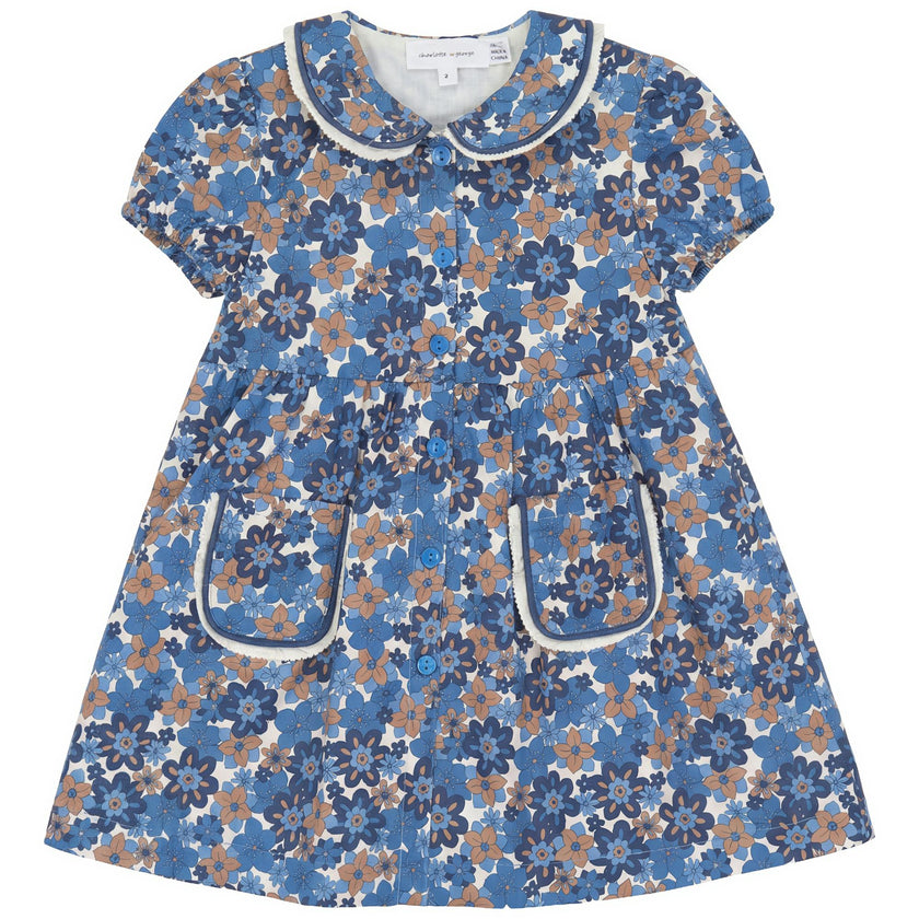 Contrast Ruffle Trim Dress