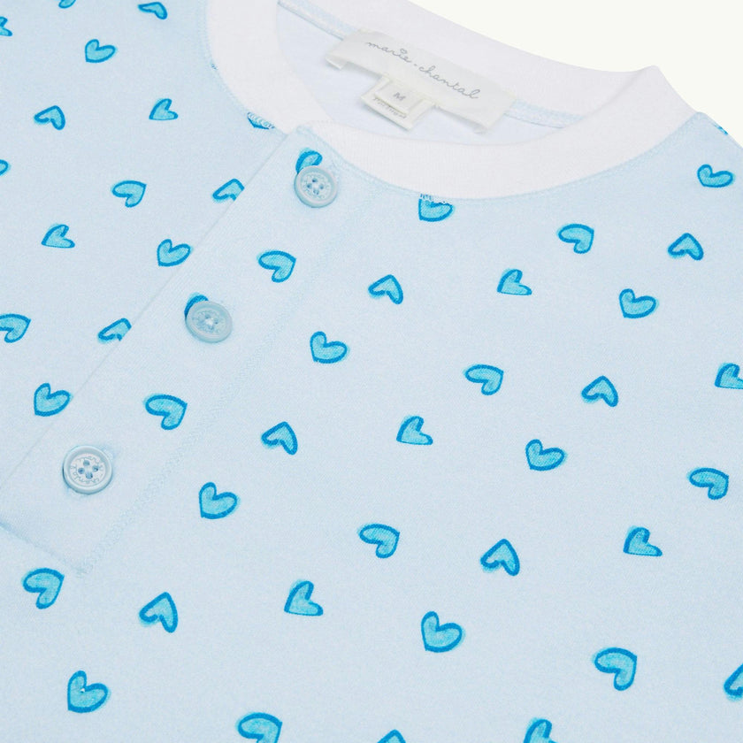 Love Heart Pyjama - Adult Blue