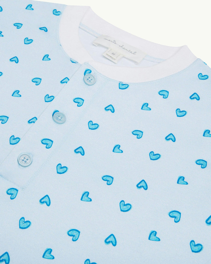 Love Heart Pyjama - Adult Blue