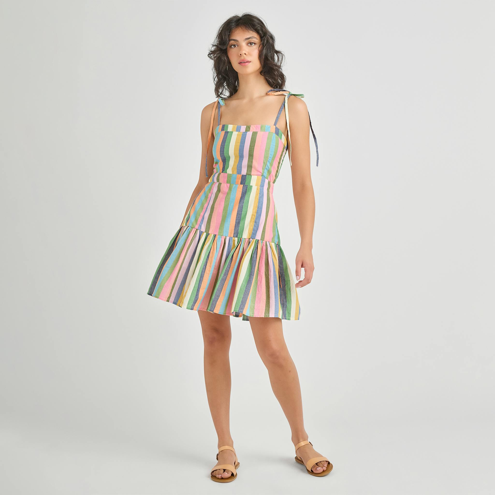 Womens Short Marilyn Dress - Parade Stripe
