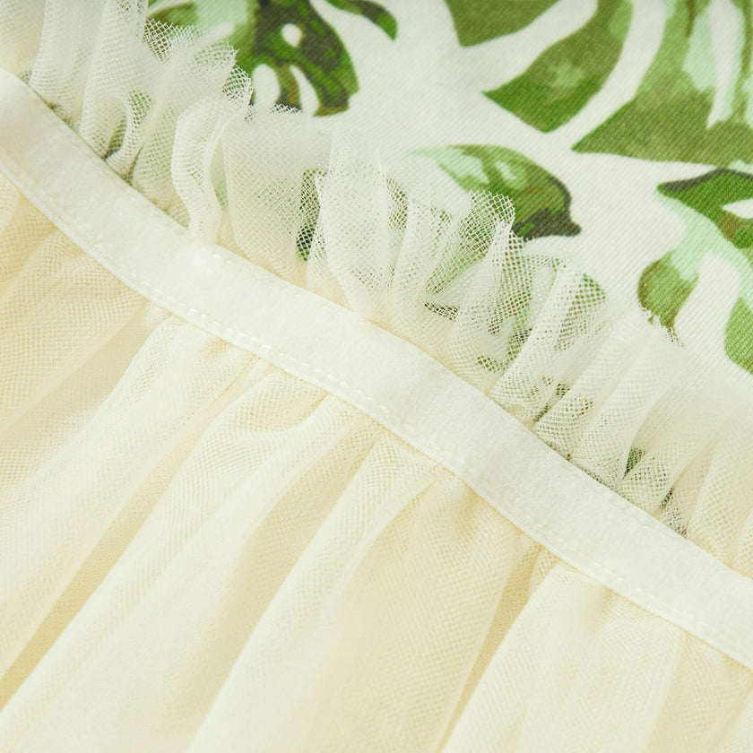 Island Leaf Cotton Stretch Ballet Dress