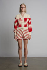 LEA STRIPE SHORT | IVORY + ROSSO
