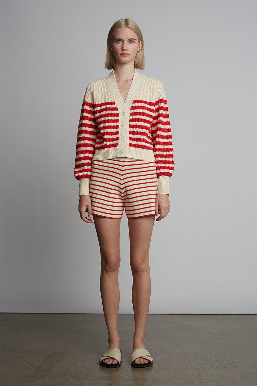 LEA STRIPE SHORT | IVORY + ROSSO