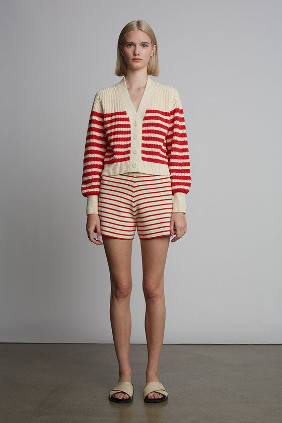 LEA STRIPE SHORT | IVORY + ROSSO
