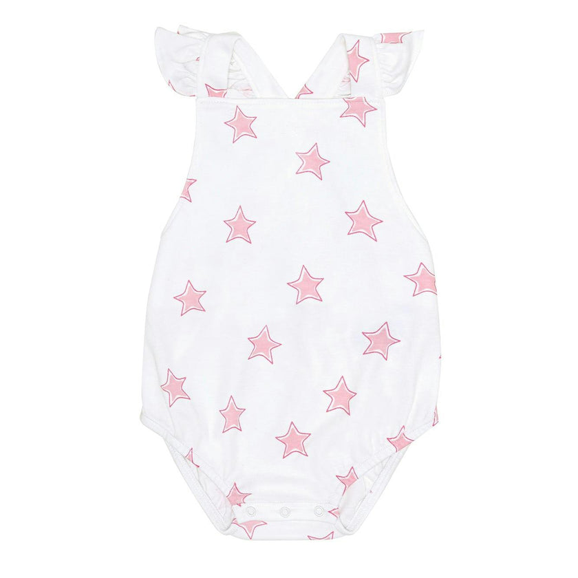 Pink Stars Print Ruffle Bubble