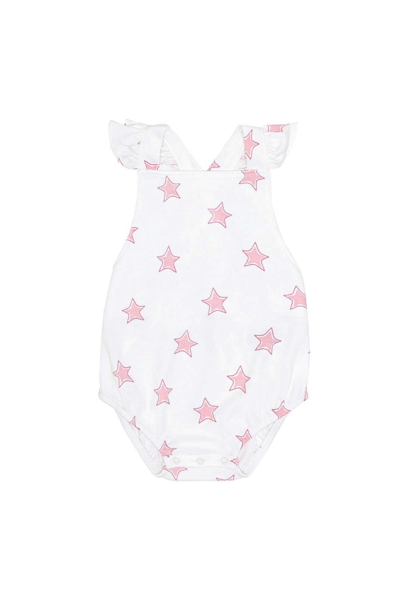 Pink Stars Print Ruffle Bubble