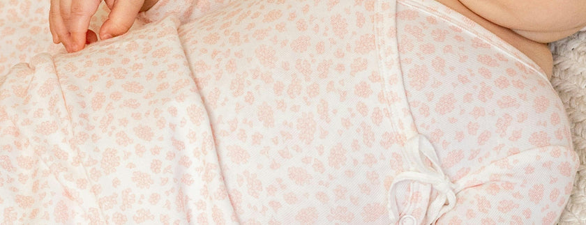 Floral Printed Wrap Footie, Girls