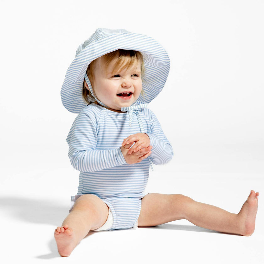 Powder Blue Stripe Sun Hat